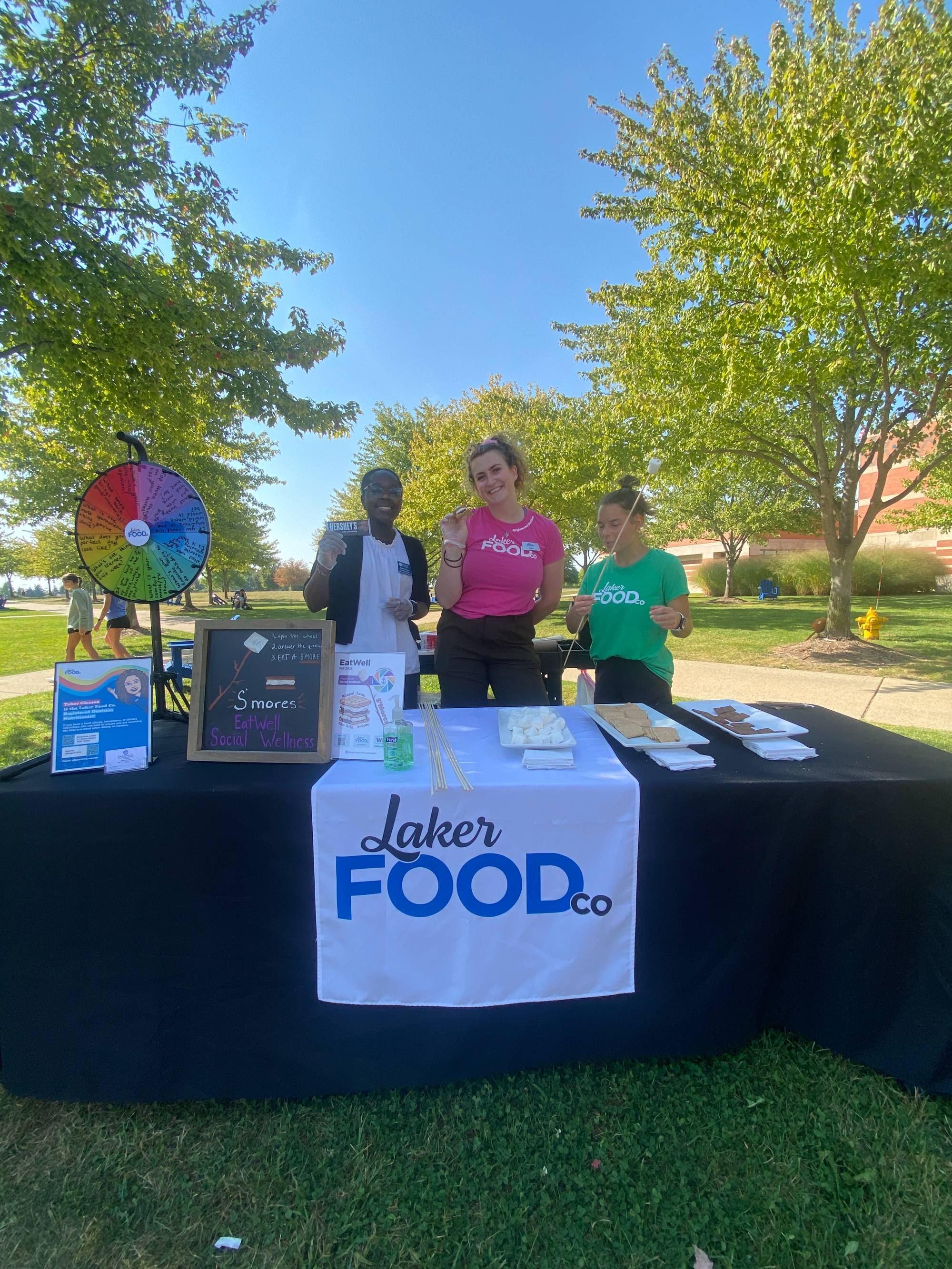 Image of five WIT peer educators collaborating with Laker Food